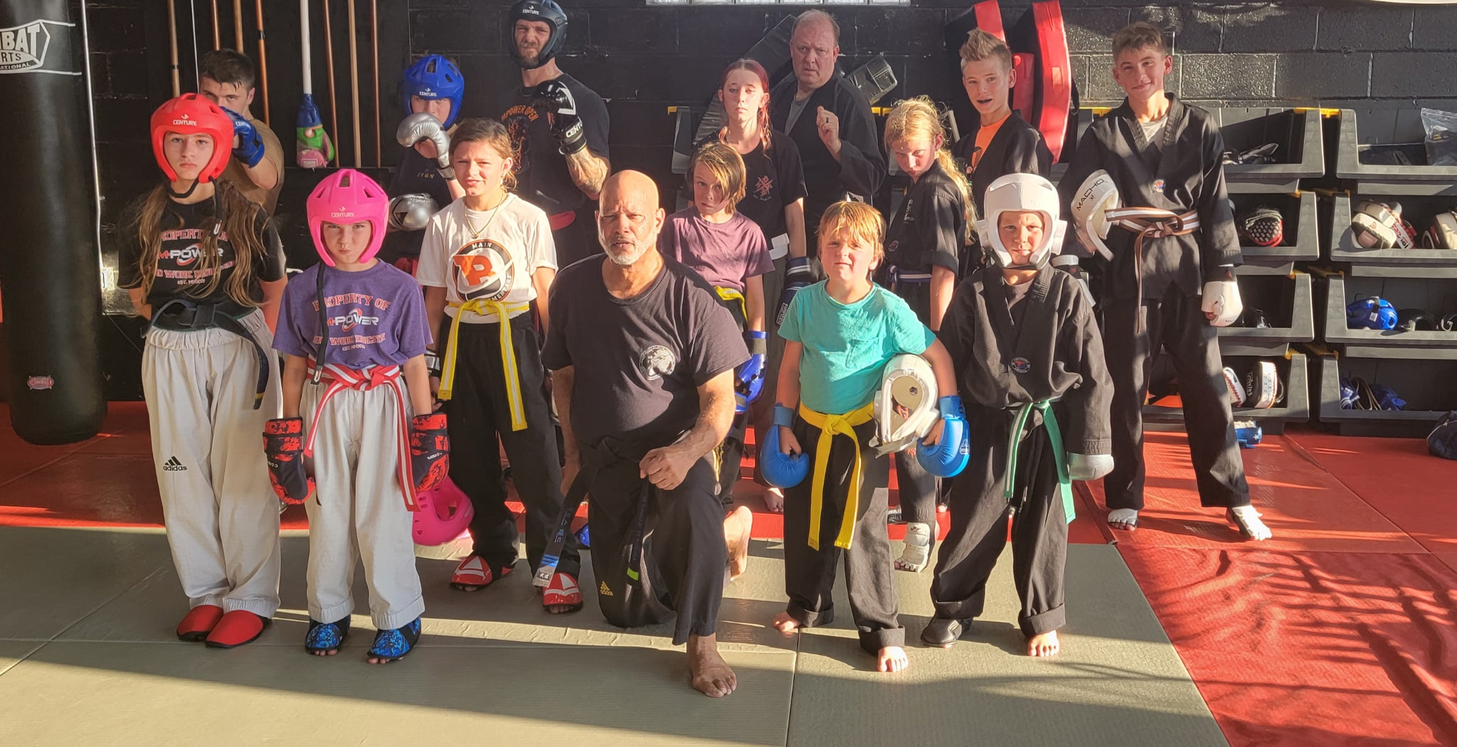 Young members and instructors together on the mats at MPower Gym & Academy in Vandalia, Ohio